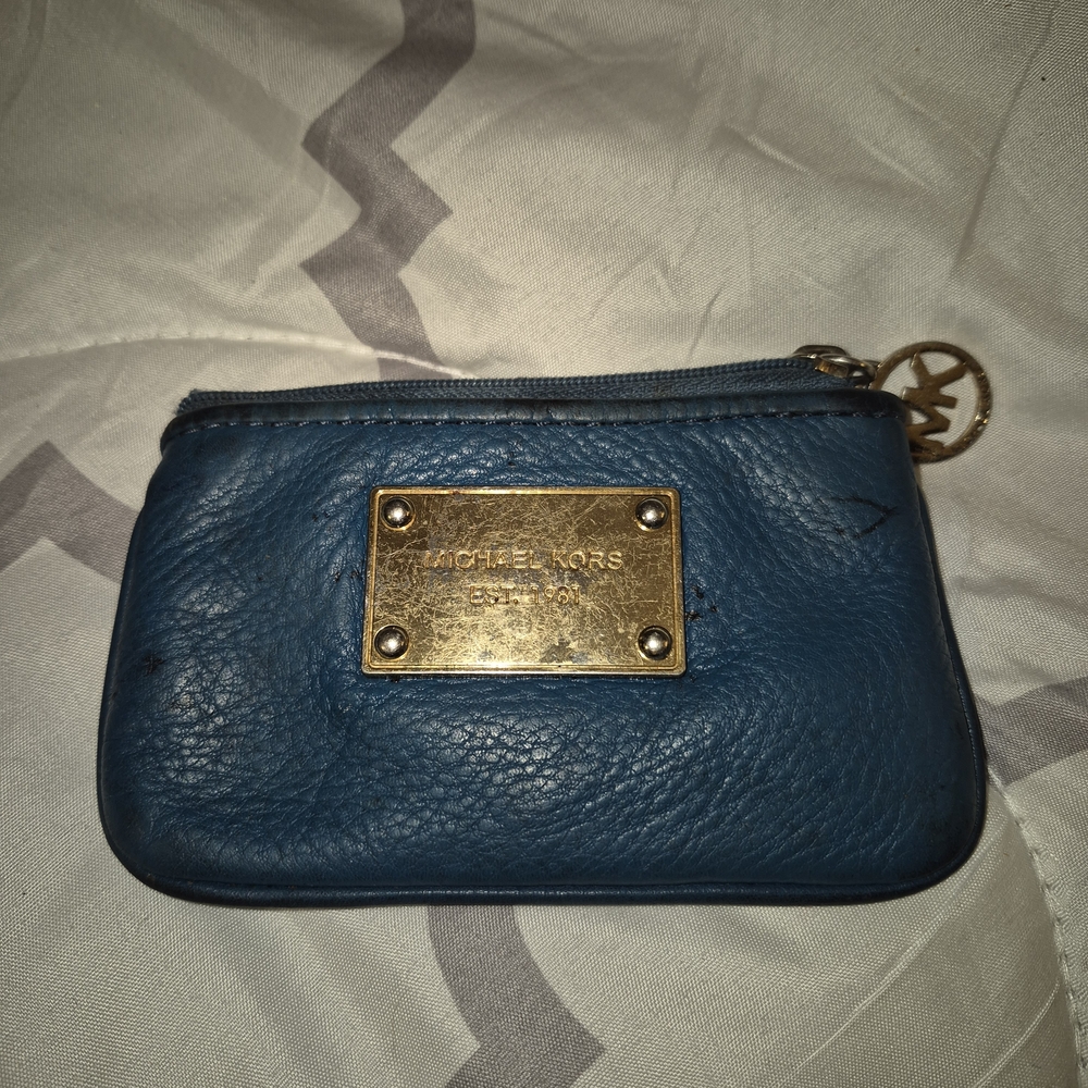 Michael Kors Blue Leather Coin Purse